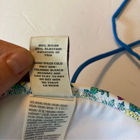 Abercrombie and Fitch ruffle flutter Bikini floral bra top padded push up Large - Picture 9 of 12